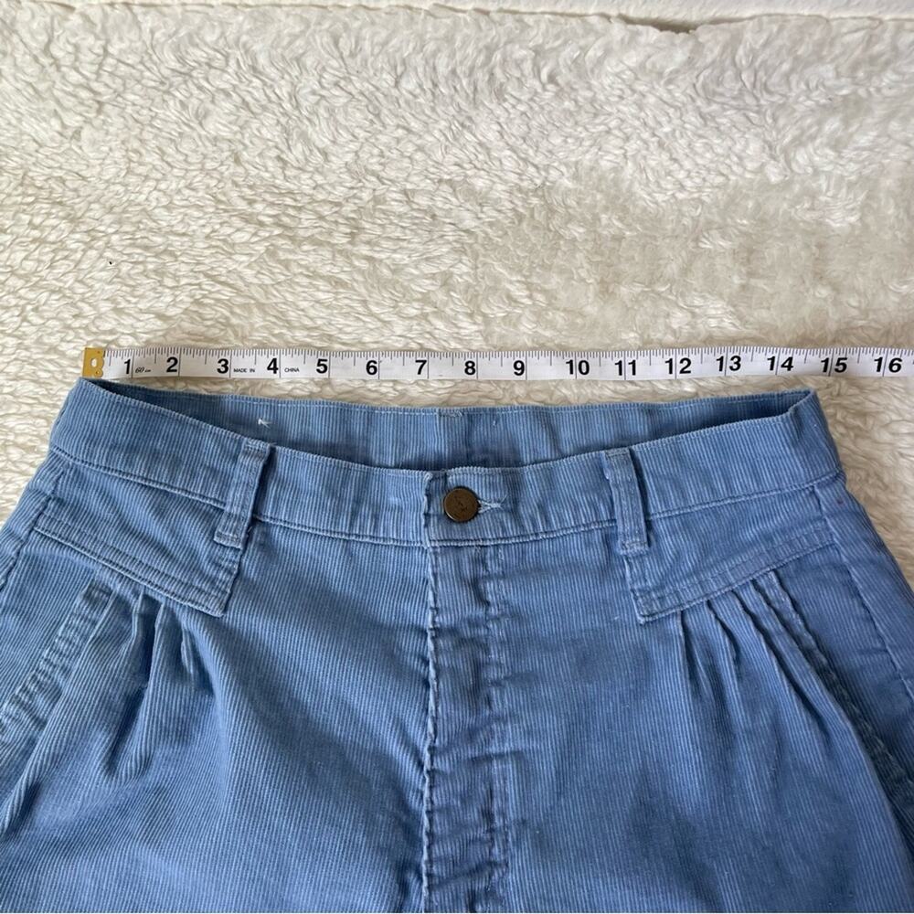 River Trader Y2K High Rise Pleated Tapered Corduroy Pants Blue Slouchy Normcore - Picture 5 of 16